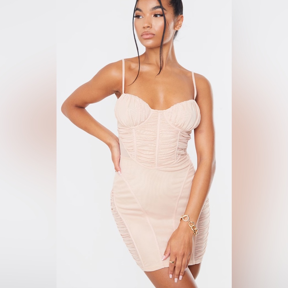 Pretty Little Thing Nude Corset Dress